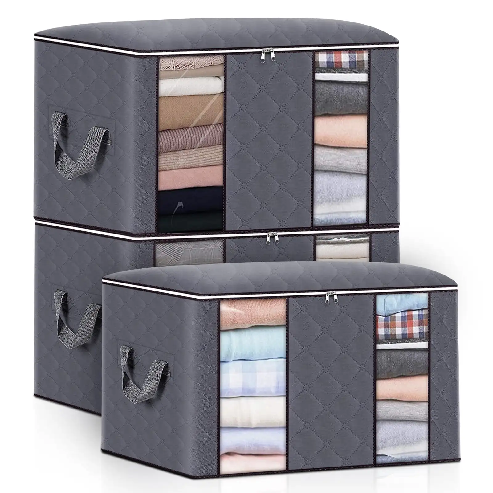 Closet Organizers and Storage Bags for Clothes Large Capacity Clothing Storage Bags with Reinforced Handle 3 Layer Fabric Closet
Closet Organizers and Storage Bags for Clothes Large Capacity Clothing Storage Bags with Reinforced Handle 3 Layer Fabric Closet