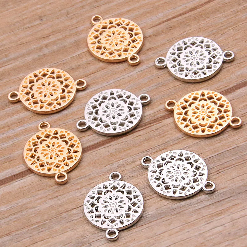 30PCS 14*20mm 2022 New Product Two Color Hollow Flower Charms Round Plant Connector Jewelry Metal Alloy Jewelry Marking
30PCS 14*20mm 2022 New Product Two Color Hollow Flower Charms Round Plant Connector Jewelry Metal Alloy Jewelry Marking