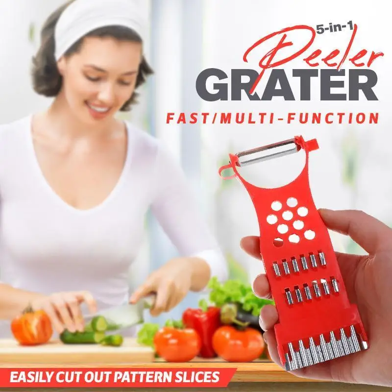 5 In 1 Carrot Grater Vegetable Cutter Kitchen Accessories Mashers Home Cooking Tools Fruit Grater Potato Peeler Cutter
5 In 1 Carrot Grater Vegetable Cutter Kitchen Accessories Mashers Home Cooking Tools Fruit Grater Potato Peeler Cutter