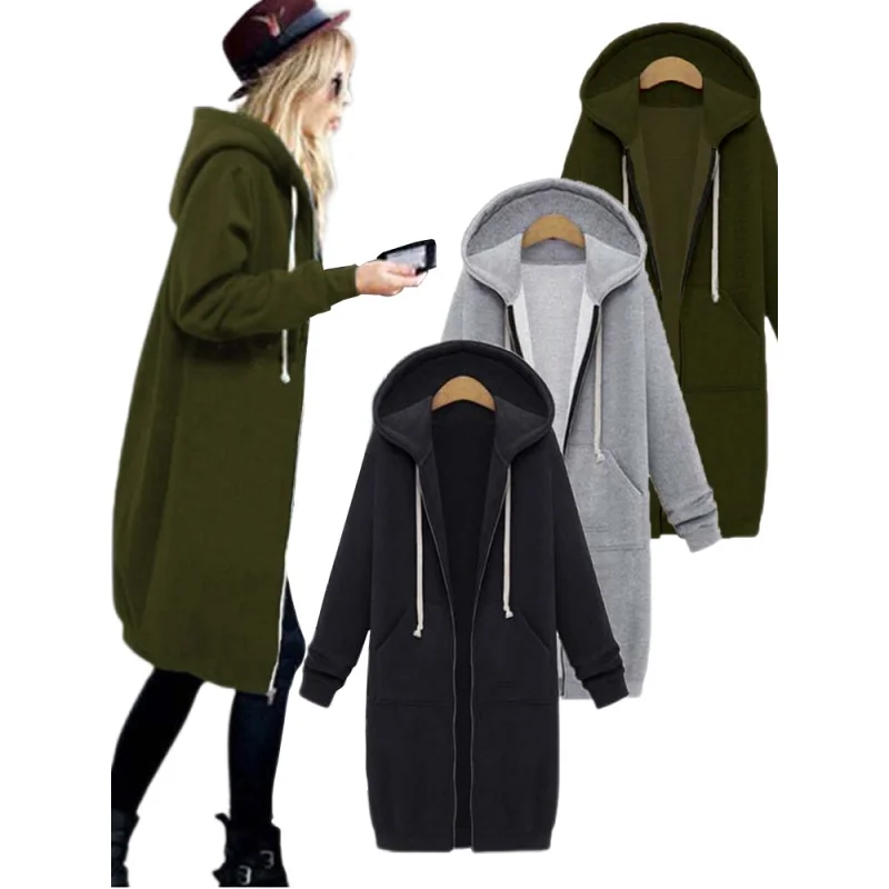 Once 2023 Casual Women Long Hoodies Sweatshirt Coat Zip Up Outerwears Hooded Jacket Winter Pockets Plus Size Outwear Tops
Once 2023 Casual Women Long Hoodies Sweatshirt Coat Zip Up Outerwears Hooded Jacket Winter Pockets Plus Size Outwear Tops