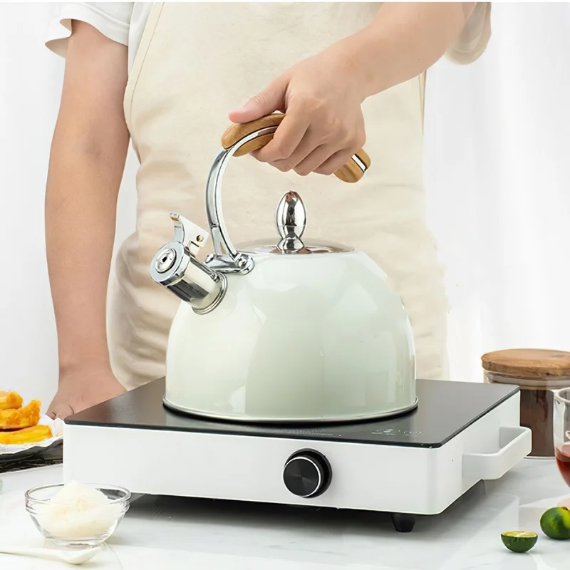 Stainless Steel Water Kettle Wooden Handle Hemispherical Blue 3L Whistle Pot Induction Cooker Household Kitchen Supplies
Stainless Steel Water Kettle Wooden Handle Hemispherical Blue 3L Whistle Pot Induction Cooker Household Kitchen Supplies