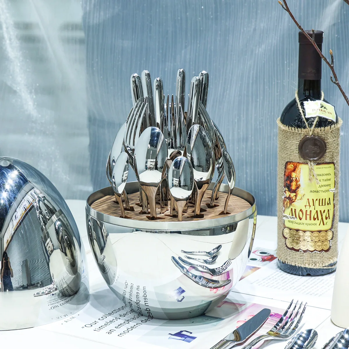 24pcs Cutlery Silver Tableware Stainless Steel Dinnerware Set Mirror Fork Knive Spoon Set Gift 2023 New Flatware Dinner Set Set
24pcs Cutlery Silver Tableware Stainless Steel Dinnerware Set Mirror Fork Knive Spoon Set Gift 2023 New Flatware Dinner Set Set