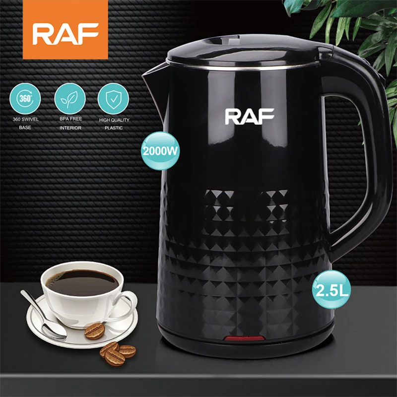 RAF 2.5-Liter Stainless Steel Double Wall Electric Water Kettle 2000W Fast Boiling
RAF 2.5-Liter Stainless Steel Double Wall Electric Water Kettle 2000W Fast Boiling