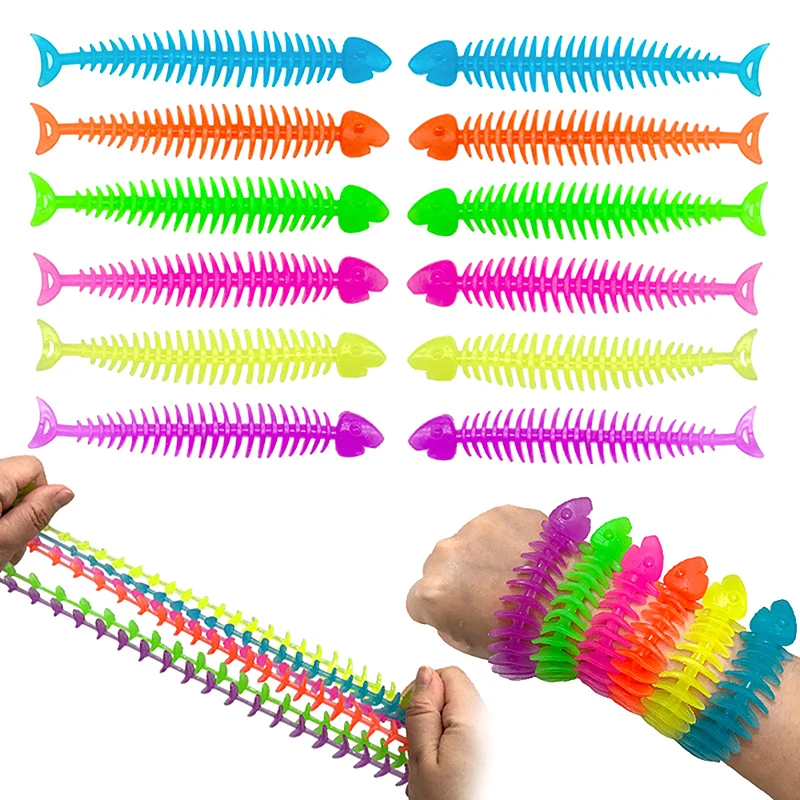 

1Pc Fishbone Stretch String TPR Rope Anti Stress Toys String Fidget Autism Vent Toys Decompression Adults Kids Fun Game
