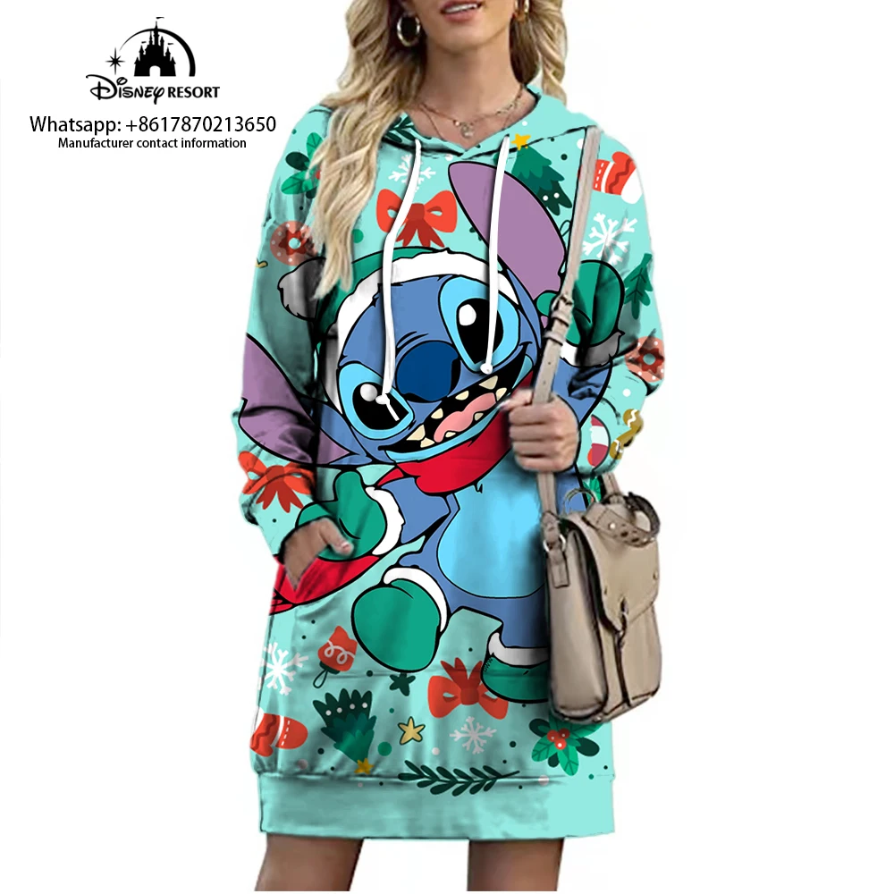Christmas Disney Brand Stitch Cartoon Long Hoodie Autumn New Mini Sexy Long Sleeved Dress Korean Fashion Elegant Ladies Party
Christmas Disney Brand Stitch Cartoon Long Hoodie Autumn New Mini Sexy Long Sleeved Dress Korean Fashion Elegant Ladies Party