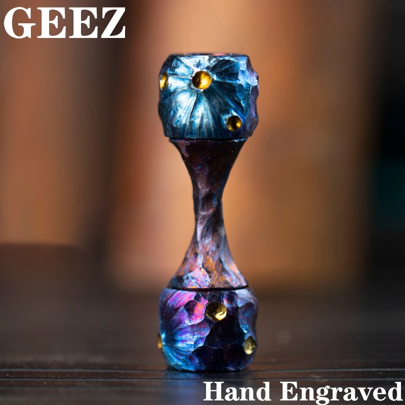 

GEEZ Hand Engraved Titanium Bone Fidget Spinner Adult Decompression Metal Toy Collectibles