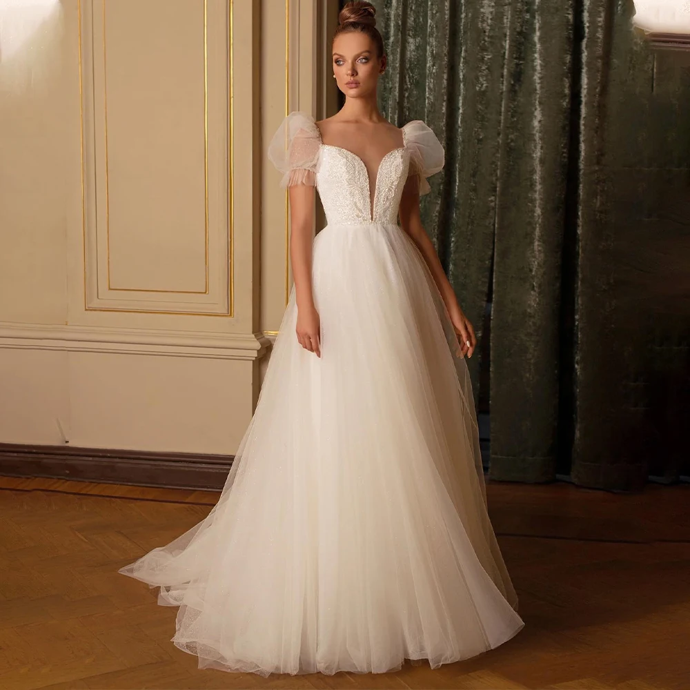 Elegant Cap Sleeves V-neck Beaded Applique Boho Beach A Line Wedding Dresses Custom Made Formal Bridal Grown 2024
Elegant Cap Sleeves V-neck Beaded Applique Boho Beach A Line Wedding Dresses Custom Made Formal Bridal Grown 2024