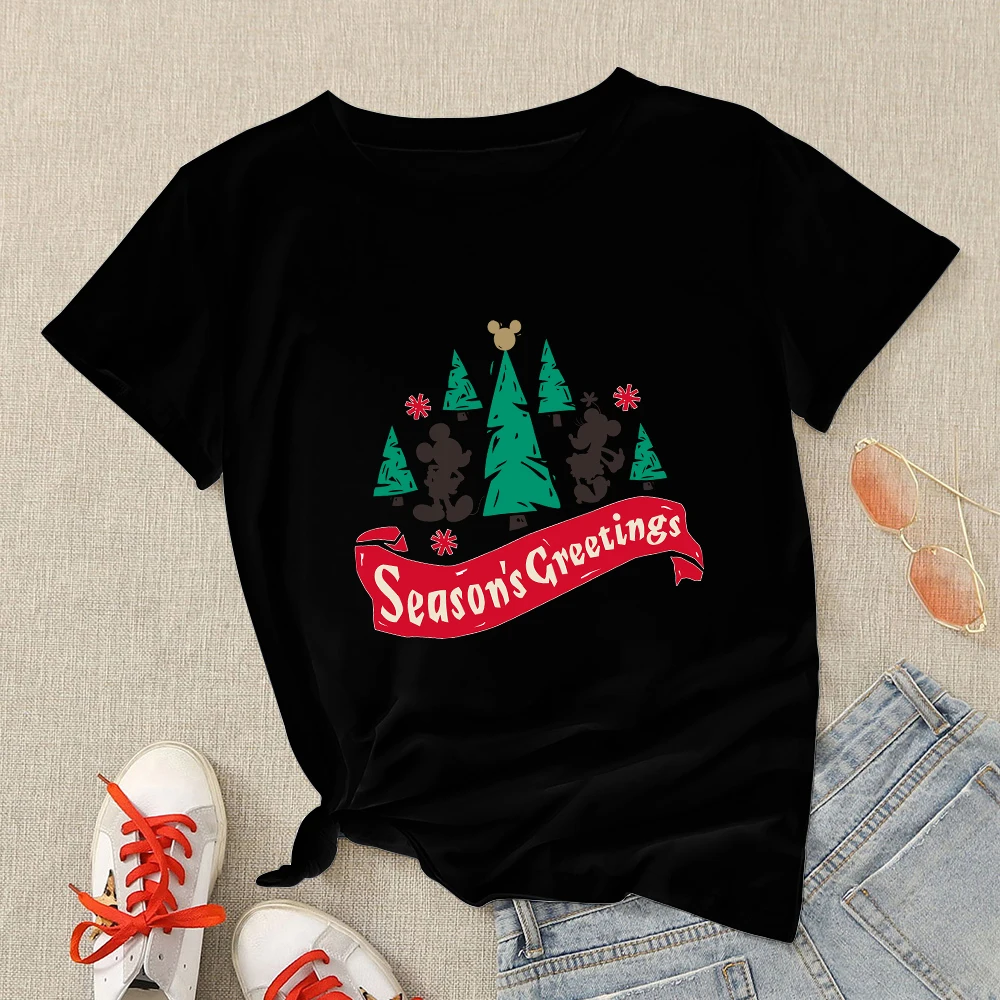 Disney Mickey and Minnie Simple Aesthetic Clothes For Women Merry Christmas Season's Greetings T-shirts Xmas Gift Tops Ladies
Disney Mickey and Minnie Simple Aesthetic Clothes For Women Merry Christmas Season's Greetings T-shirts Xmas Gift Tops Ladies