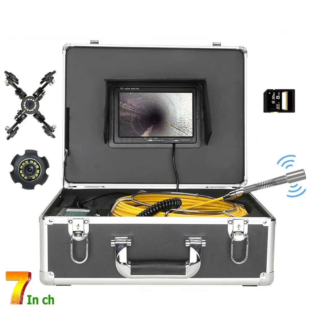7" Monitor DVR 30M Sewer Pipe Inspection Video Camera with Auto balance Auto Self Leveling 512HZ Transmitter Pipe Locato 22MM IP
7" Monitor DVR 30M Sewer Pipe Inspection Video Camera with Auto balance Auto Self Leveling 512HZ Transmitter Pipe Locato 22MM IP