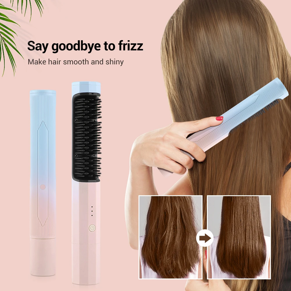 2 In 1 Wireless Hair Straightener Brush 30s Fast Heat Professional Hot Comb Straightener For Wigs Hair Curler Comb Styling Tools
2 In 1 Wireless Hair Straightener Brush 30s Fast Heat Professional Hot Comb Straightener For Wigs Hair Curler Comb Styling Tools