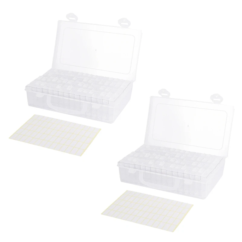 2X 64 Lattices Adjustable Plastic Storage Box Storage Box For Jewelry Diamond Embroidery Craft Bead Pill Storage Tool
2X 64 Lattices Adjustable Plastic Storage Box Storage Box For Jewelry Diamond Embroidery Craft Bead Pill Storage Tool