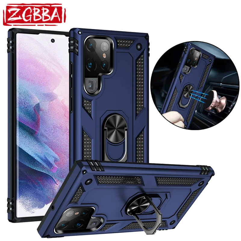 

ZGBBA Shockproof Bracket Phone Case For Samsung S20 S21 S22 S30 Pro Ultra Car Holder Cover For Galaxy S20 FE S10 S9 S8 Plus S7