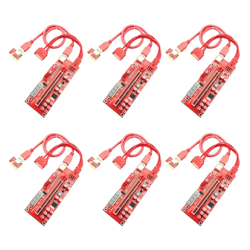 6PCS PCIE Riser Card PCI Express X1 To X16 Extender Cable With LED Temperature Display For BTC Miner Mining V014 Pro 
6PCS PCIE Riser Card PCI Express X1 To X16 Extender Cable With LED Temperature Display For BTC Miner Mining V014 Pro