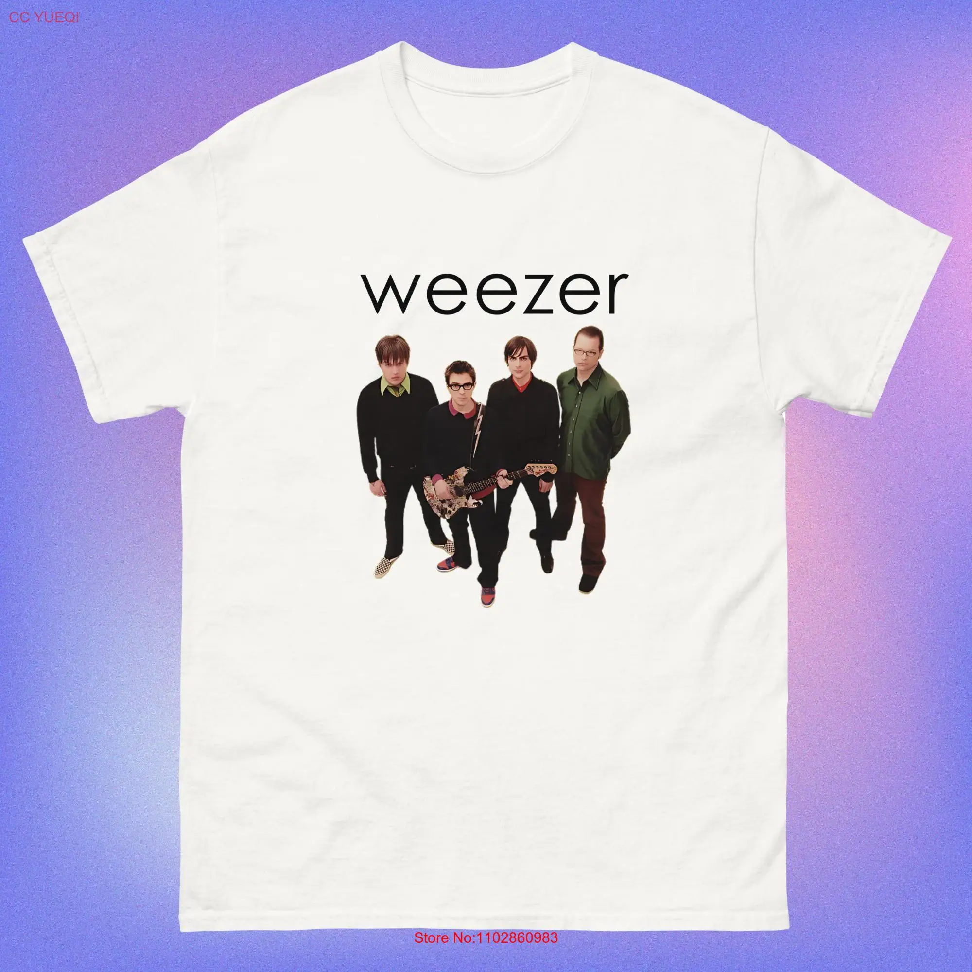 Винтажная футболка с альбомом Weezer альтернативный чехол длинным или коротким