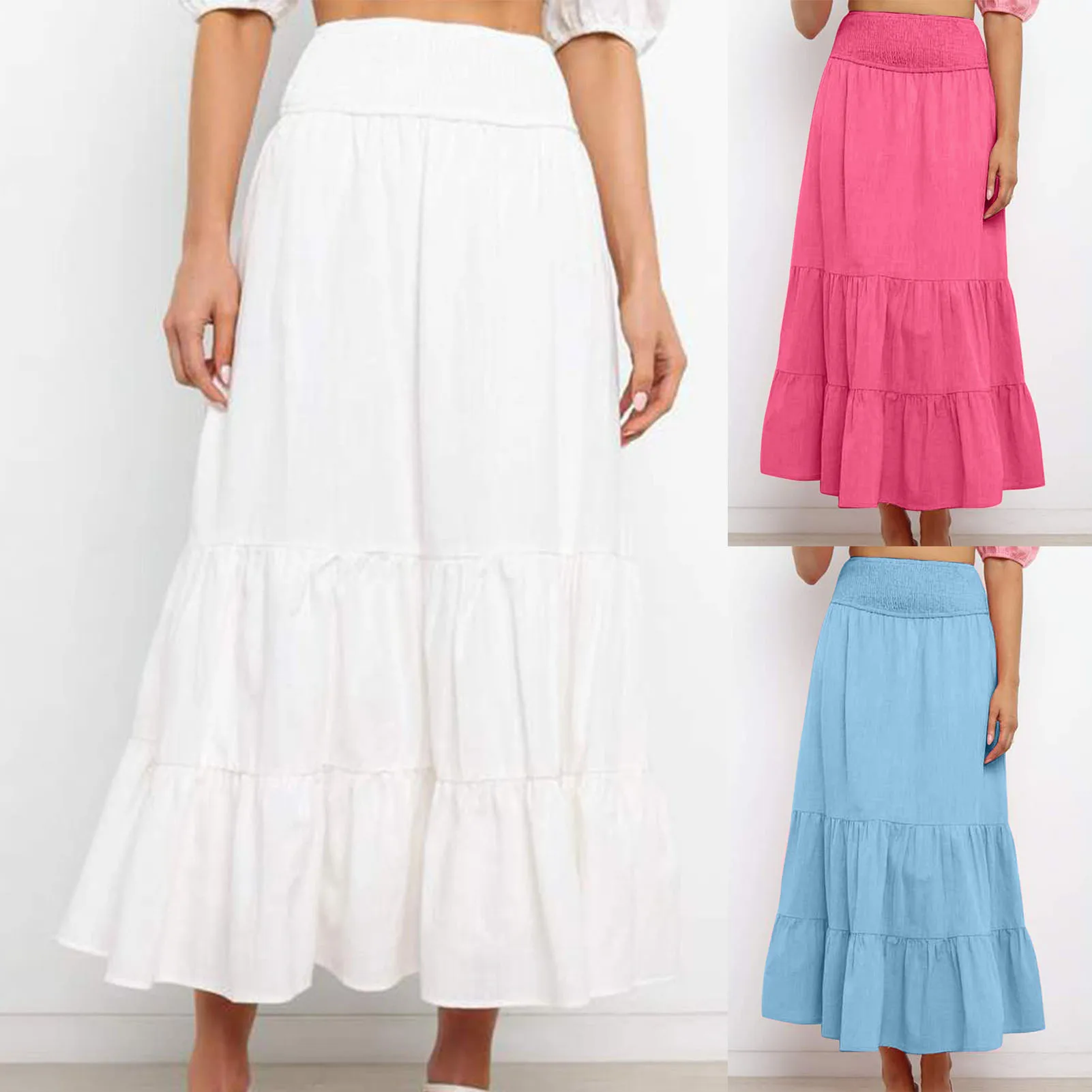Boho Women Oversized Skirt Cotton Long Pleated Skirt Elastic High Waist Casual Skirt Solid Loose Fit Daily Outfit Plus Size 2023
Boho Women Oversized Skirt Cotton Long Pleated Skirt Elastic High Waist Casual Skirt Solid Loose Fit Daily Outfit Plus Size 2023