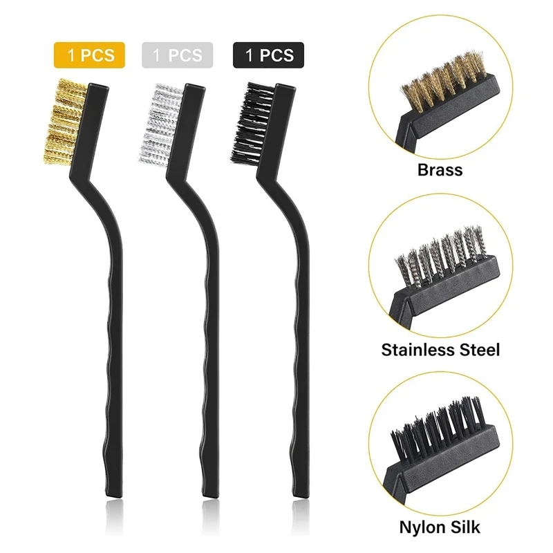3D Printer Nozzle Cleaning 4.7In Stainless Steel Brass Copper Wire Toothbrush Tool for Nozzle-Block Hot Bed 3PCS/Set
3D Printer Nozzle Cleaning 4.7In Stainless Steel Brass Copper Wire Toothbrush Tool for Nozzle-Block Hot Bed 3PCS/Set
