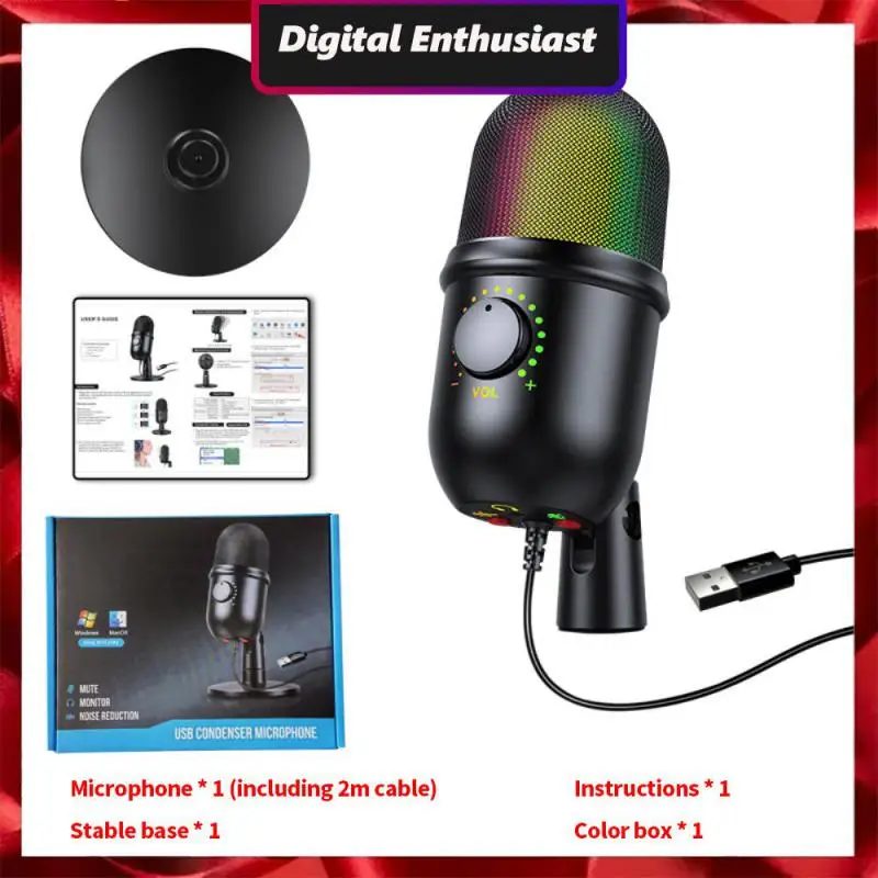 Recordable Noise Reduction Give Out Light Denoise Condenser Microphone Rgb Microphone Usb Microphone
Recordable Noise Reduction Give Out Light Denoise Condenser Microphone Rgb Microphone Usb Microphone