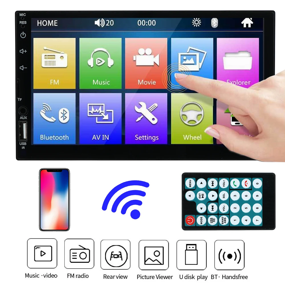 Double Spindle Short Car Bluetooth Reversing 7023B 7 inch Capacitive Screen MP5 Player Car Radio 2Din
Double Spindle Short Car Bluetooth Reversing 7023B 7 inch Capacitive Screen MP5 Player Car Radio 2Din