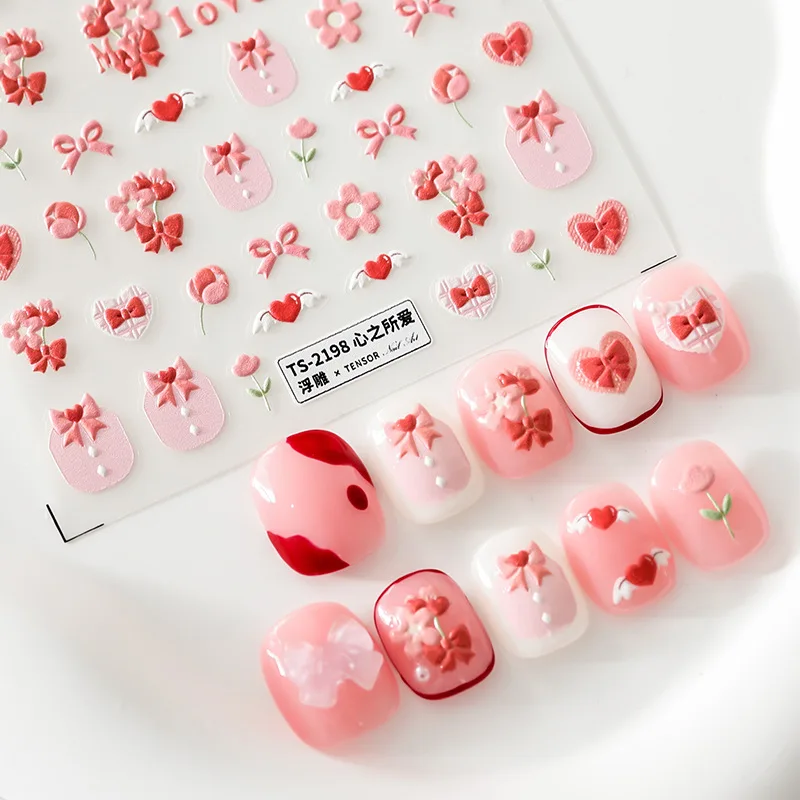 Romantic Pink Flowers Soft Embossed 5D Nail Art Supplies and Decorations Valentine's Day Self Adhesive Manicure Design Stickers
Romantic Pink Flowers Soft Embossed 5D Nail Art Supplies and Decorations Valentine's Day Self Adhesive Manicure Design Stickers