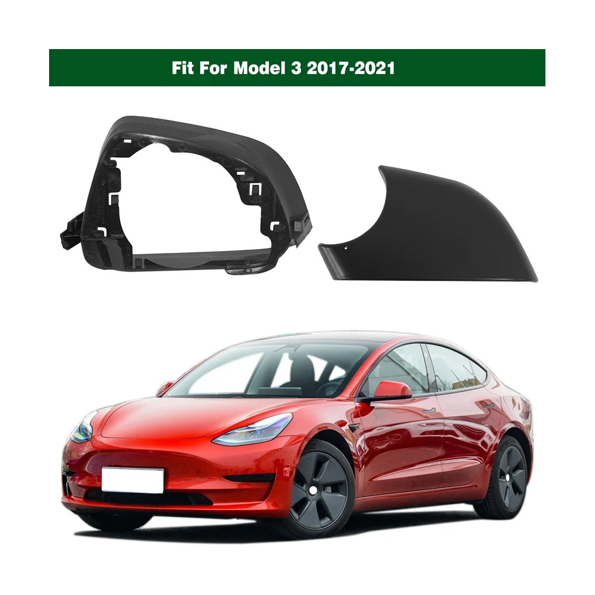 

Автомобильное правое боковое зеркало, нижняя крышка с черной рамкой для Tesla Model 3 2017-2021