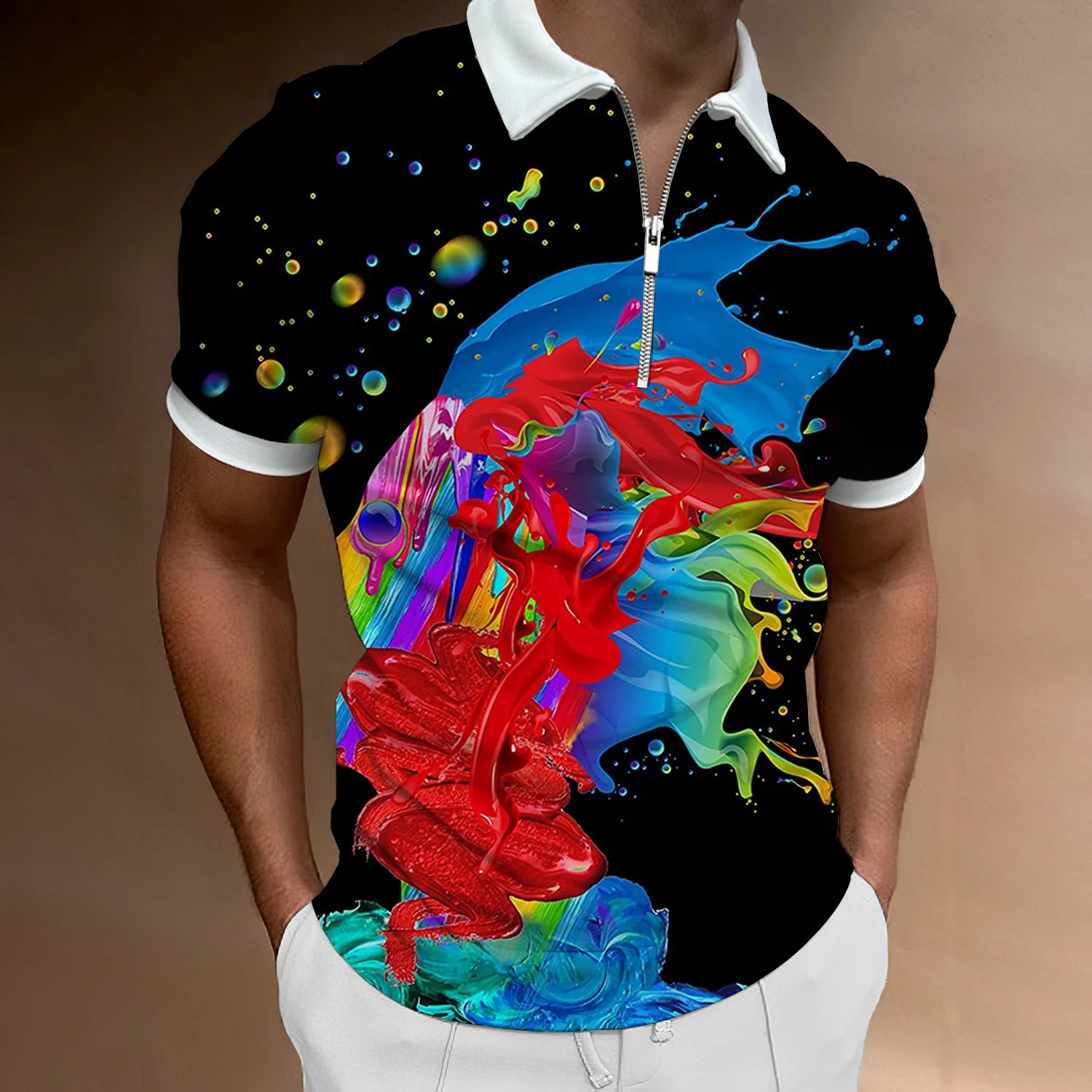 Fashion Men Clothing Polo Shirt Streetwear Graffiti 3D Print Casual Short Sleeve T Shirt Summer Men Lapel Zip Polo Shirt
Fashion Men Clothing Polo Shirt Streetwear Graffiti 3D Print Casual Short Sleeve T Shirt Summer Men Lapel Zip Polo Shirt