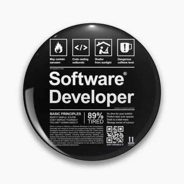 Software Developer Label Customizable Soft Button Pin Brooch Gift Creative Lapel Pin Clothes Hat Badge Decor Lover Women
Software Developer Label Customizable Soft Button Pin Brooch Gift Creative Lapel Pin Clothes Hat Badge Decor Lover Women