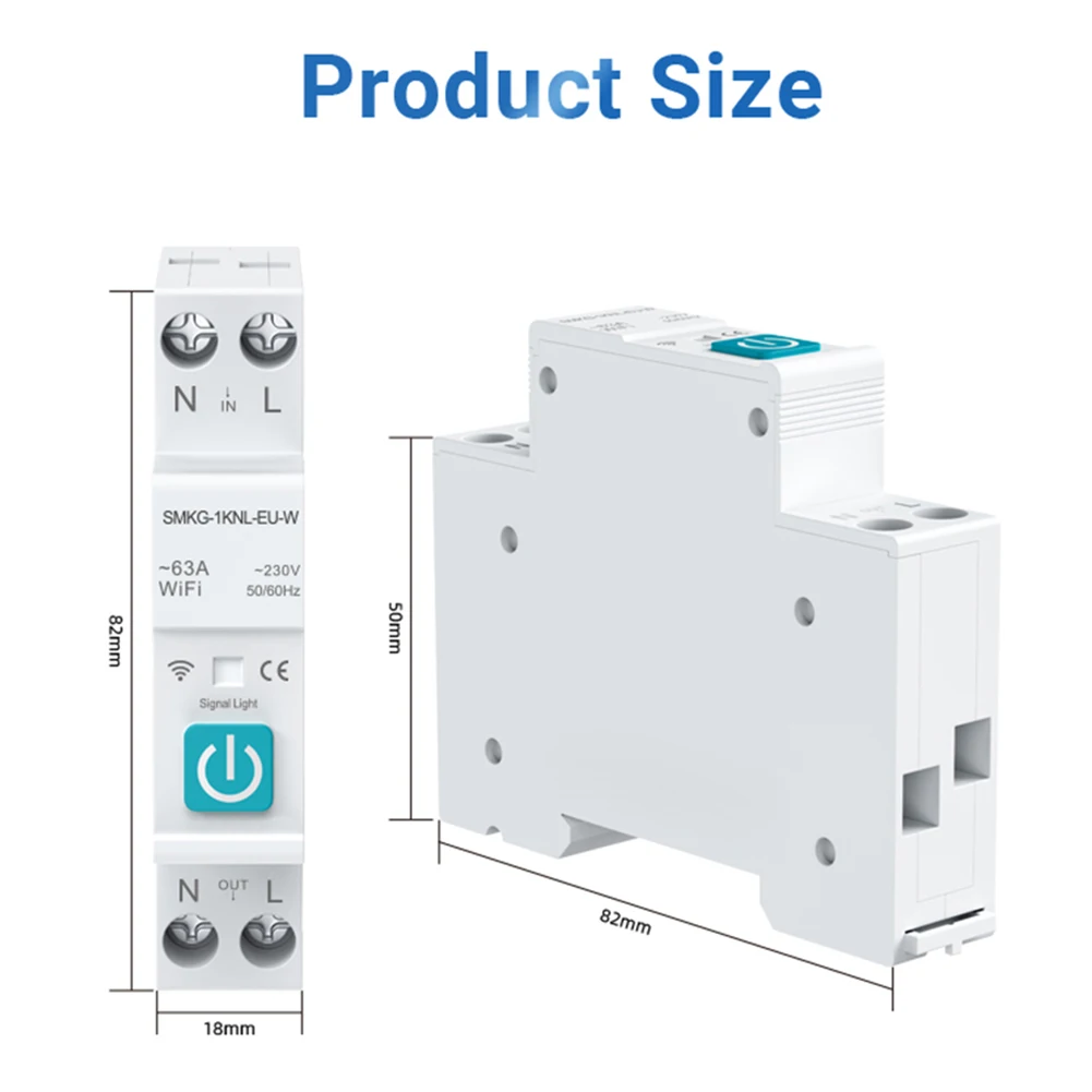 10-63A Tuya Wifi Smart Circuit Breaker 1P Din Rail Home Remote Control Switch Metering Work With Smart Life Home Disconnectors
10-63A Tuya Wifi Smart Circuit Breaker 1P Din Rail Home Remote Control Switch Metering Work With Smart Life Home Disconnectors