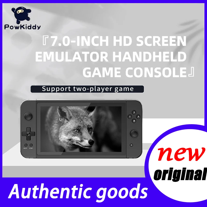 

2023 New POWKIDDY Original X70 Trendy Handheld Game Console Screen Retro Game 64GB Dual Grip Built-in 6000 Games 7 Inch HD