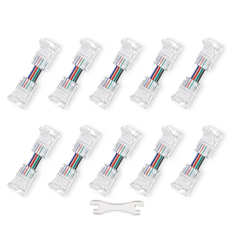 JFBL Hot 4-Pin RGB LED Light Strip Connectors, 0.39Inch Solderless Adapter Terminal Extension Connector For 5050 SMD 4 Conductor
JFBL Hot 4-Pin RGB LED Light Strip Connectors, 0.39Inch Solderless Adapter Terminal Extension Connector For 5050 SMD 4 Conductor