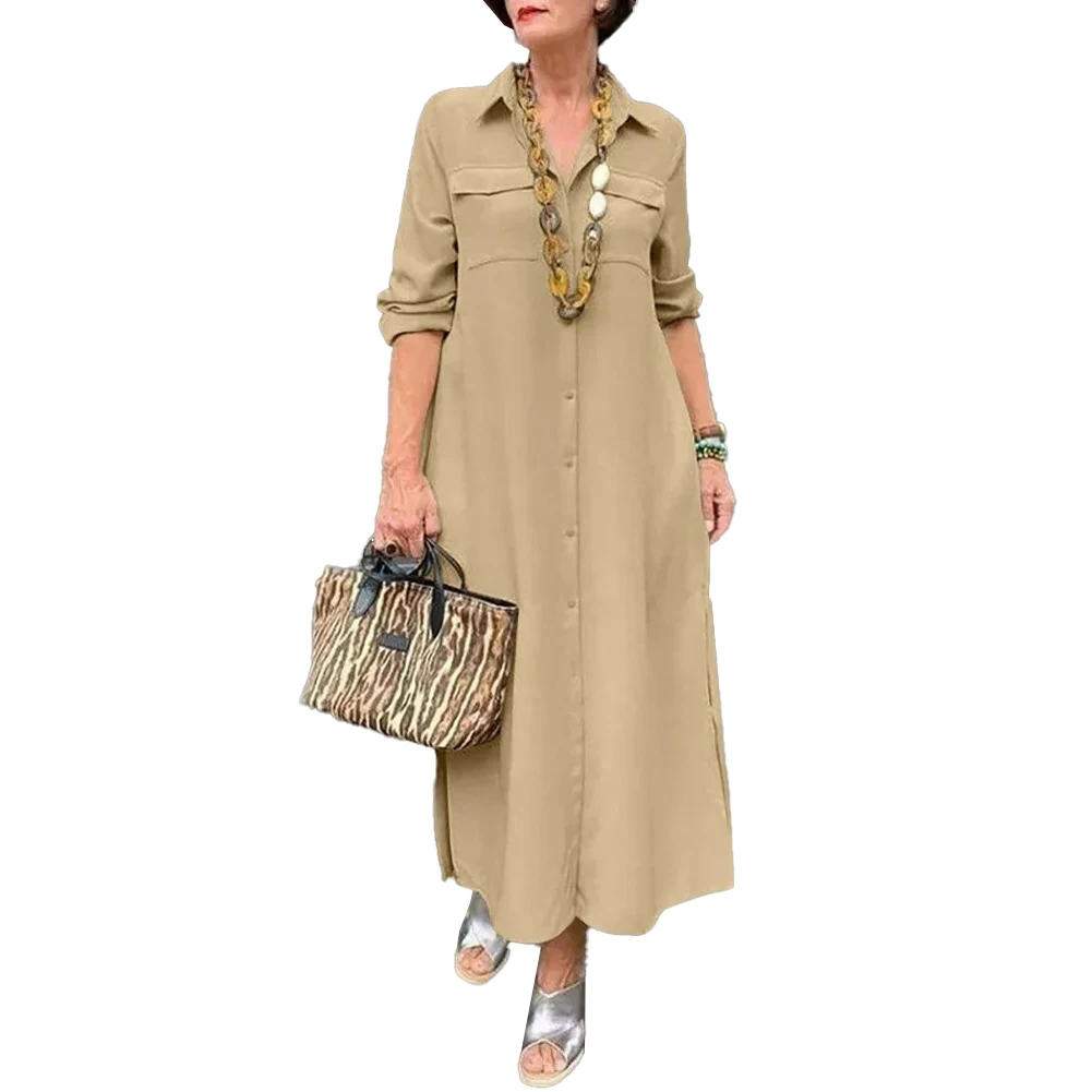 Shirt Dress Women Dress Casual Collared Elastic Elegant Full Length Gentle Lapel Neck Long Dress Long Sleeve Loose
Shirt Dress Women Dress Casual Collared Elastic Elegant Full Length Gentle Lapel Neck Long Dress Long Sleeve Loose