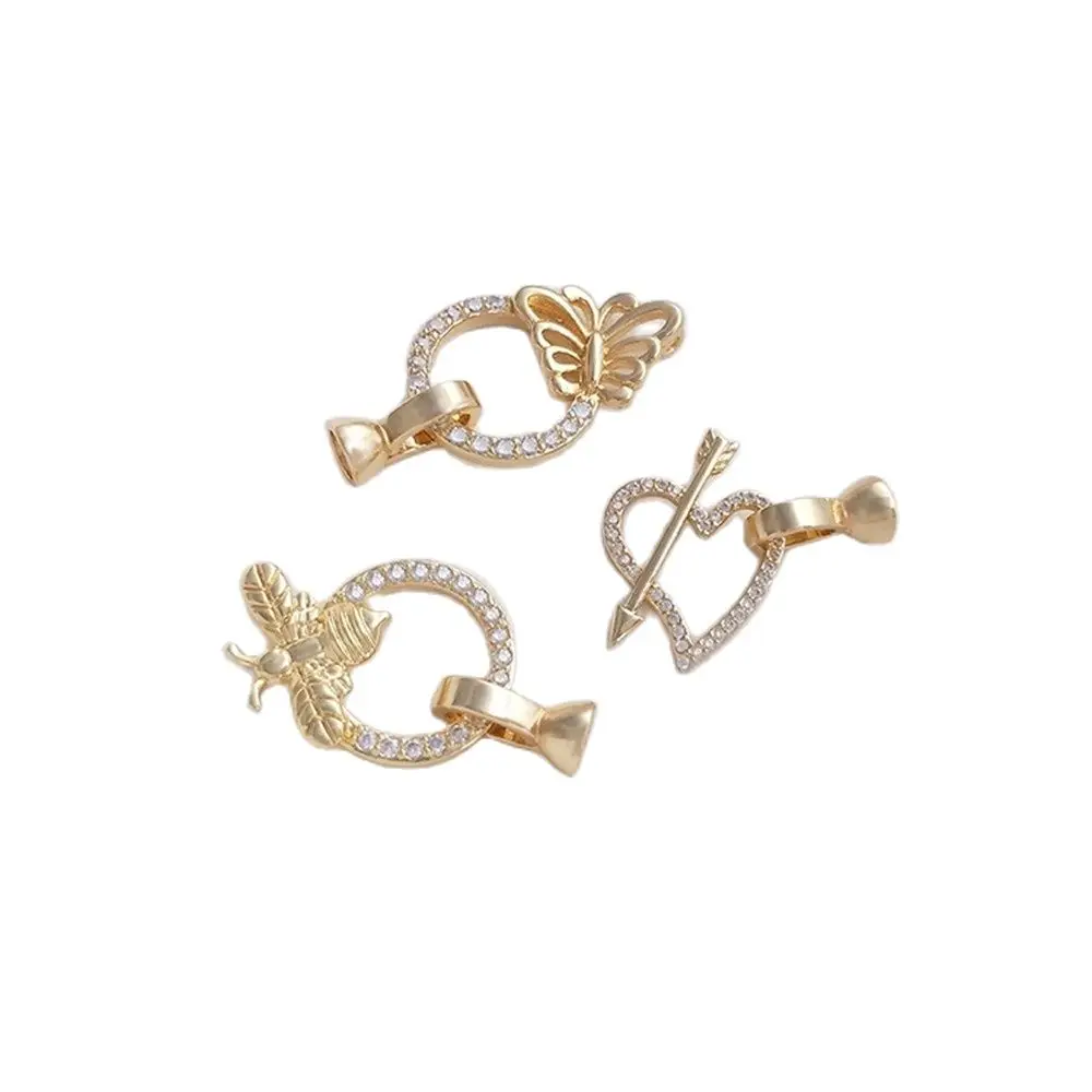 14K Plating Gold Filled Set zircon arrow piercing heart butterfly bee pearl necklace link buckle end buckle DIY accessories
14K Plating Gold Filled Set zircon arrow piercing heart butterfly bee pearl necklace link buckle end buckle DIY accessories