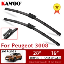 KAWOO Wiper Car Wiper Blades For Peugeot 3008 2017-2021 Windshield Windscreen Front Window Accessories 28