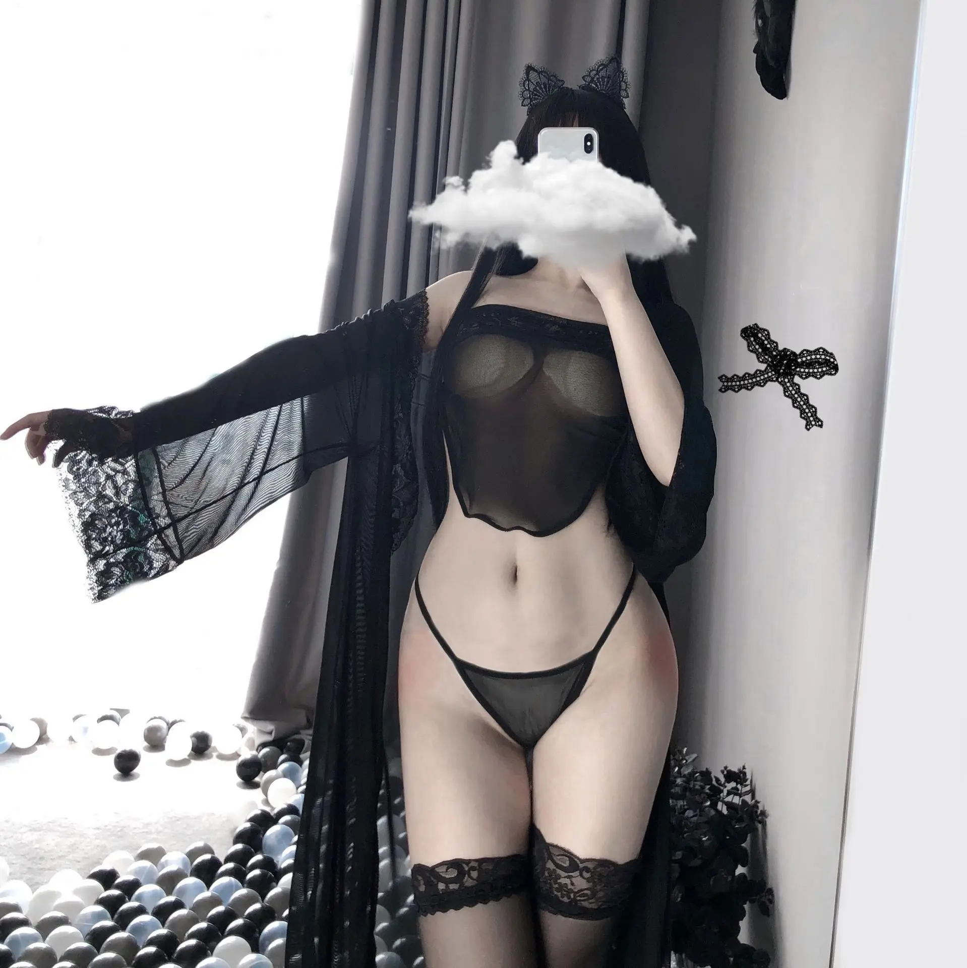 Sexy women's sexy lingerie no take off sexy perspective temptation long dress bandage backless lace neck slim fitting pajamas
Sexy women's sexy lingerie no take off sexy perspective temptation long dress bandage backless lace neck slim fitting pajamas