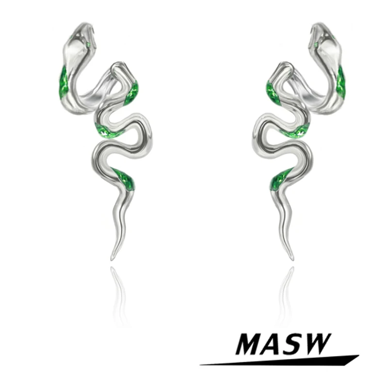 MASW High Quality Metal Snake Earrings 2022 New Trend Cool Design Thick Silvery Plated Green Earrings For Women Jewelry Gifts
MASW High Quality Metal Snake Earrings 2022 New Trend Cool Design Thick Silvery Plated Green Earrings For Women Jewelry Gifts