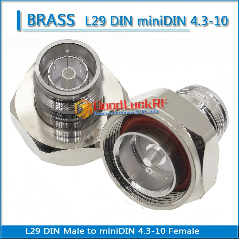 L29 7/16 DIN Male to miniDIN mini DIN 4.3-10 Female Plug Connector Socket Straight Brass Coaxial 4310 RF Adapters For base Test
L29 7/16 DIN Male to miniDIN mini DIN 4.3-10 Female Plug Connector Socket Straight Brass Coaxial 4310 RF Adapters For base Test
