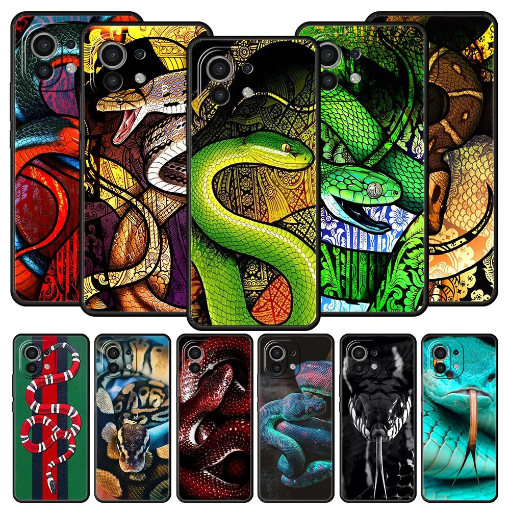 

Luxury GG snake Animal Phone Case For Xiaomi 12 Poco X3 NFC M3 F3 M4 Mi 11 Ultra Note 10 Lite 11T 10T Pro 5G 9T 11i Black Cover