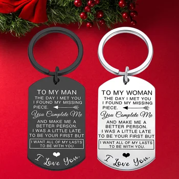 Hot TO MY MAN/WOMAN Keychain Pendant Husband Wife Boyfriend Girlfriend Anniversary Valentines Day Gifts Key Chain Keyring