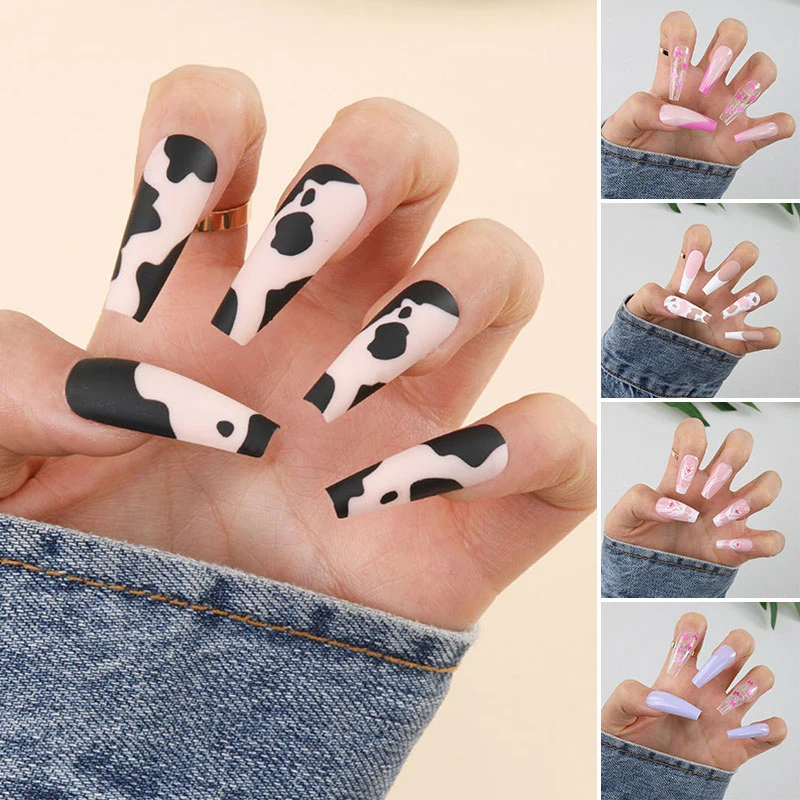 24 Pcs/Set Fake Nails Ballet Coffin Press On Wearing False Nail Tips Full Cover Nail Extension Decor Removable Reusable Printed
24 Pcs/Set Fake Nails Ballet Coffin Press On Wearing False Nail Tips Full Cover Nail Extension Decor Removable Reusable Printed