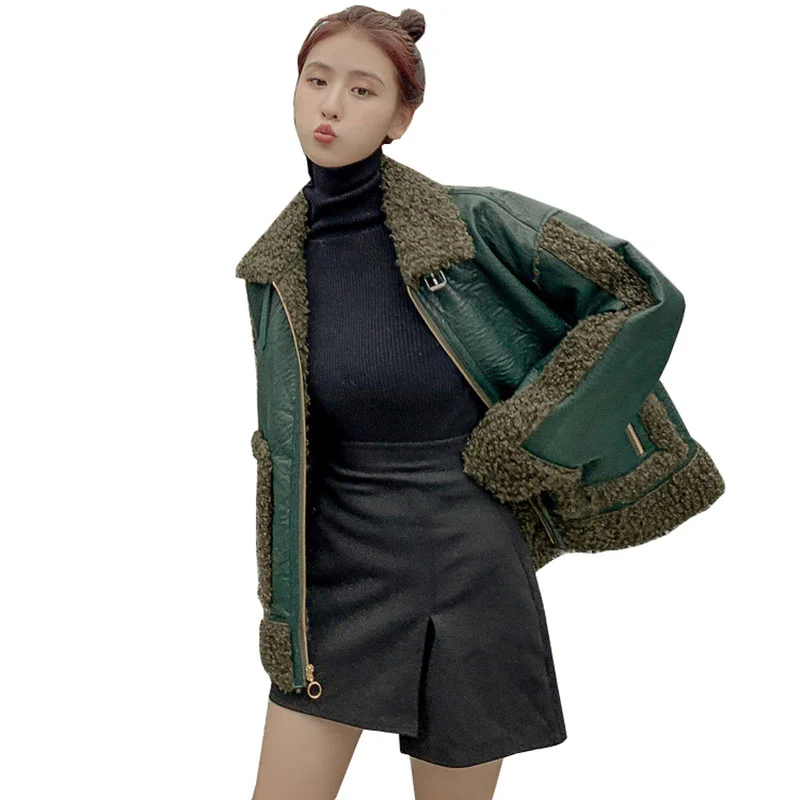 Lamb Wool Thick Warm Overcoat Elegant Women 2023 Winter New PU Jacket Female Casual Loose Leather Fur One Coat OK1344
Lamb Wool Thick Warm Overcoat Elegant Women 2023 Winter New PU Jacket Female Casual Loose Leather Fur One Coat OK1344