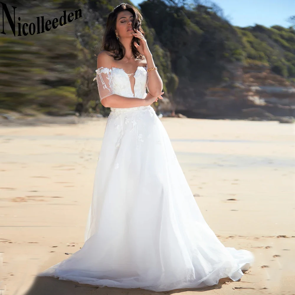 Nicolle Fancy Deep V-Neck Wedding Dresses For Bride Backless Appliques Zipper Court Train A-LINE Tulle Vestidos De Novia
Nicolle Fancy Deep V-Neck Wedding Dresses For Bride Backless Appliques Zipper Court Train A-LINE Tulle Vestidos De Novia