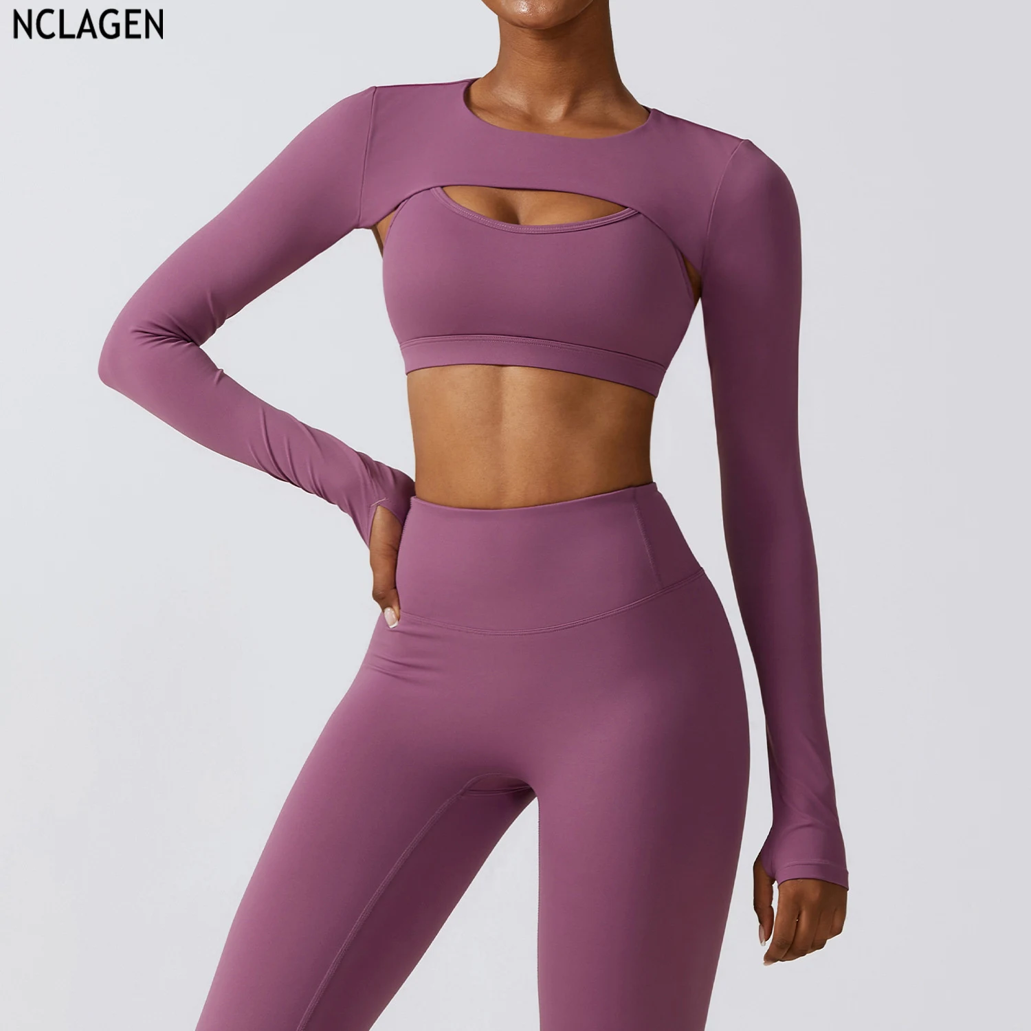 NCLAGEN Coverup Outwear Sports Sweetheart Long Sleeve Yoga Shirts Fitness Top Running Gym Women Breathable Sexy Clothes
NCLAGEN Coverup Outwear Sports Sweetheart Long Sleeve Yoga Shirts Fitness Top Running Gym Women Breathable Sexy Clothes
