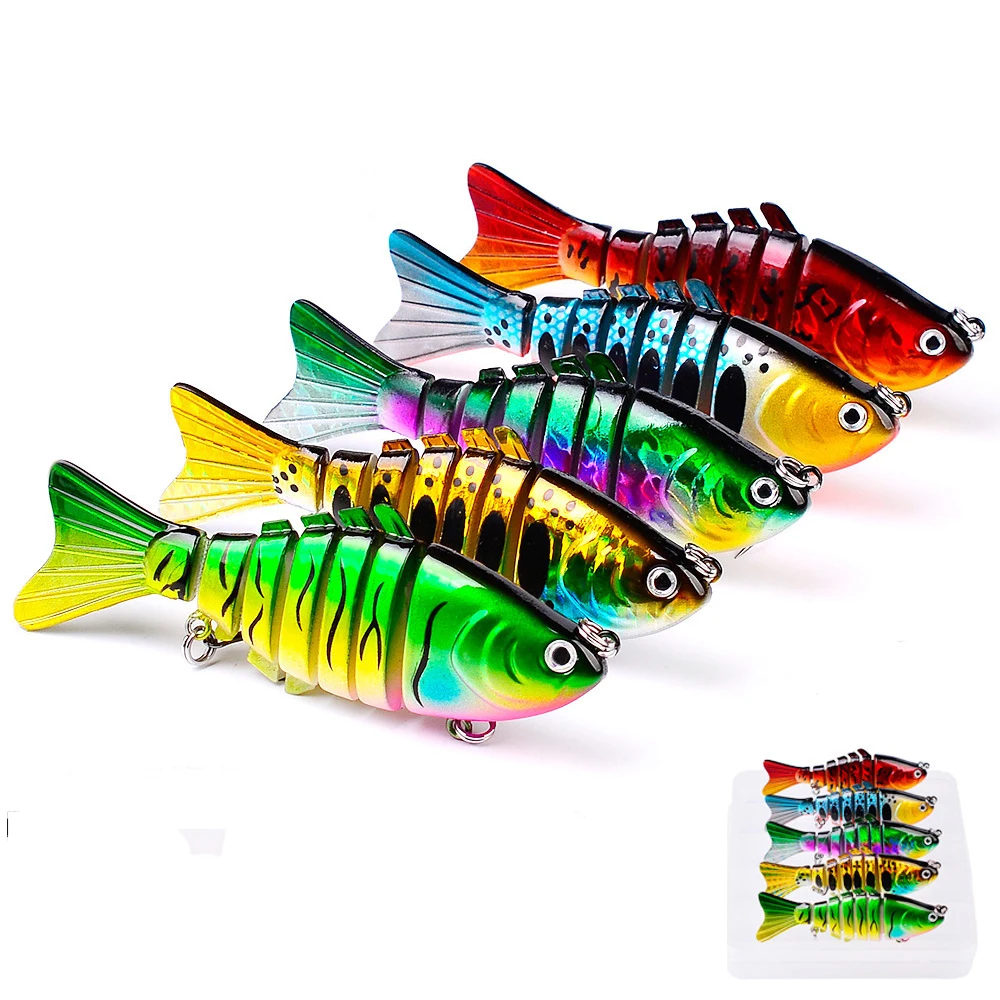 5Pcs Fishing Lures for Bass Trout 9.5cm/15g Multi Jointed Swimbaits Sinking Bionic Swimming Lures Fishing baits Kit
5Pcs Fishing Lures for Bass Trout 9.5cm/15g Multi Jointed Swimbaits Sinking Bionic Swimming Lures Fishing baits Kit