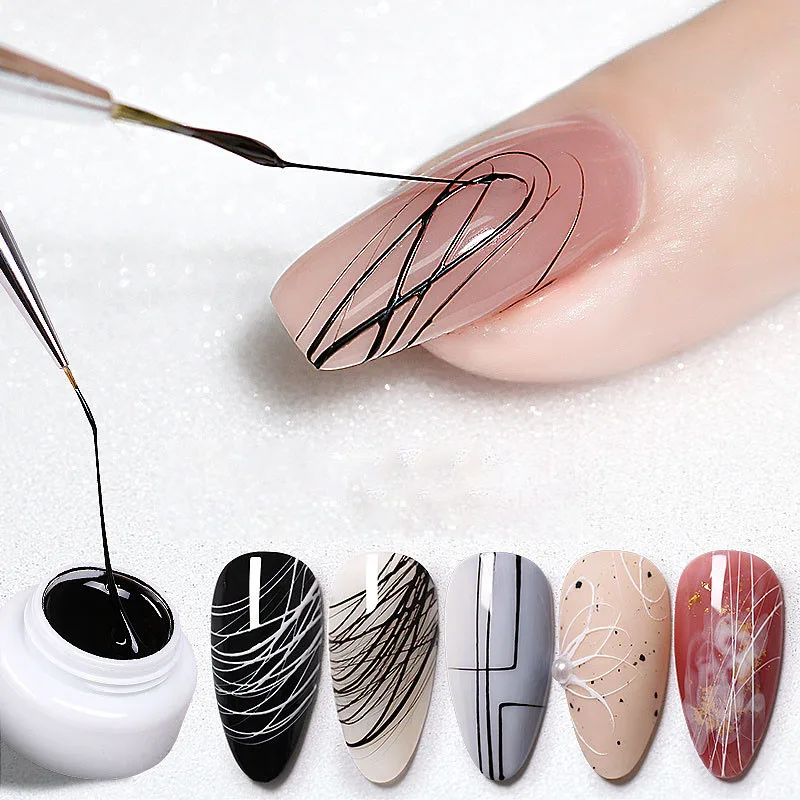 Nail Art Painting Spider Gel Elastic DIY Creative Wire Drawing Black White Line Filling Soak Off Nail UV Gel Polish for Manicure
Nail Art Painting Spider Gel Elastic DIY Creative Wire Drawing Black White Line Filling Soak Off Nail UV Gel Polish for Manicure