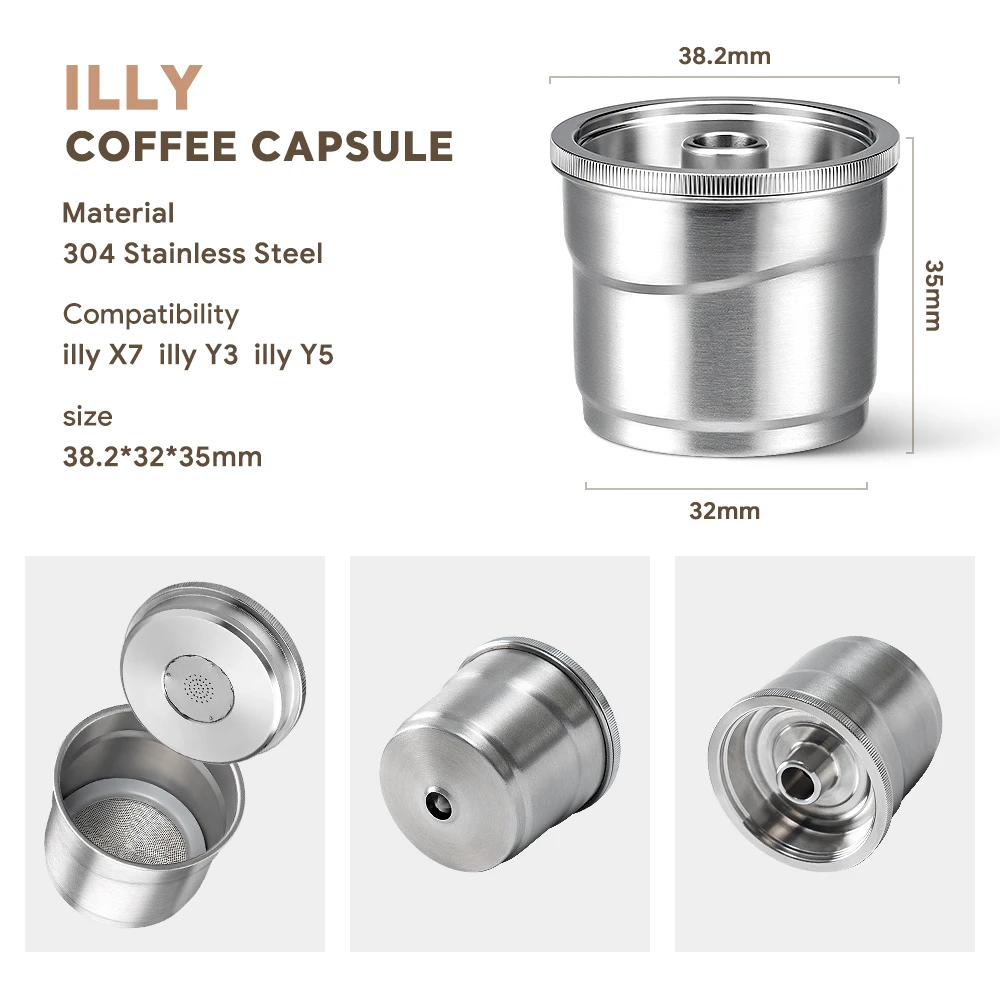 

ICafilas для illy X7,illy Y3,illy Y5 многоразовые кофе капсулы illy 304 из нержавеющей стали богатый крем Совместимость