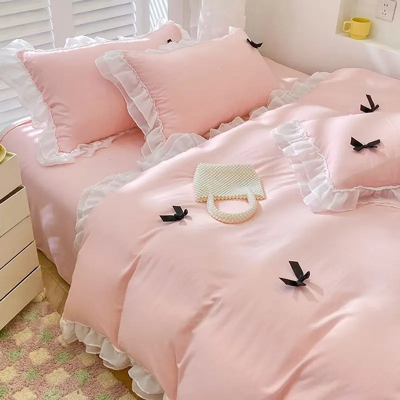 Французский Ins, кружевной комплект из четырех предметов в стиле принцессы, пододеяльник из стираного хлопка с вышивкой, комплект пододеяльников с бантом, девчачье сердце, простыня из трех предметов
Французский Ins, кружевной комплект из четырех предметов в стиле принцессы, пододеяльник из стираного хлопка с вышивкой, комплект пододеяльников с бантом, девчачье сердце, простыня из трех предметов