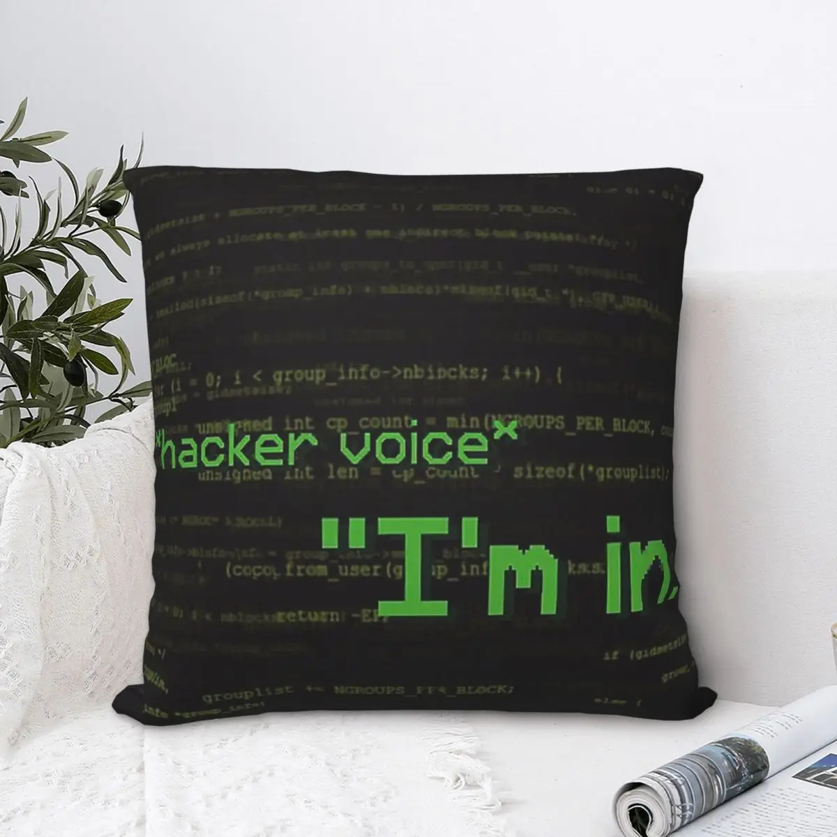 Hacker Voice Throw Pillow Case Code Backpack Hugpillow Covers DIY Printed Washable Home Decor
Hacker Voice Throw Pillow Case Code Backpack Hugpillow Covers DIY Printed Washable Home Decor