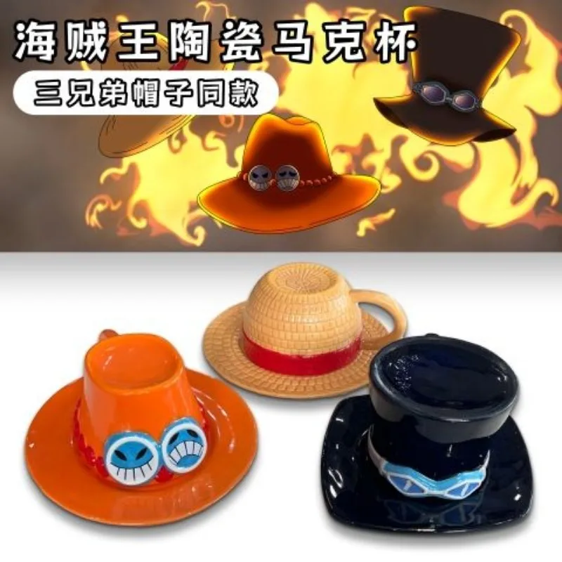 One Piece Cartoon Animation Hat Ceramic Cup Ace Luffy Sabo Three Brothers Collection Dolomite Mug Creative Ornament Holiday Gift
One Piece Cartoon Animation Hat Ceramic Cup Ace Luffy Sabo Three Brothers Collection Dolomite Mug Creative Ornament Holiday Gift