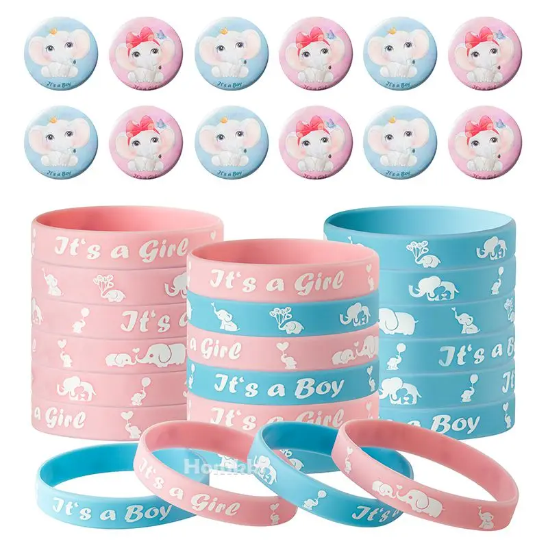 48Pcs/set Elephant Gender Reveal Pink Blue It's Girls Bracelet Cute Printing Pattern Badge Baby Shower Birthday Party Supplies
48Pcs/set Elephant Gender Reveal Pink Blue It's Girls Bracelet Cute Printing Pattern Badge Baby Shower Birthday Party Supplies