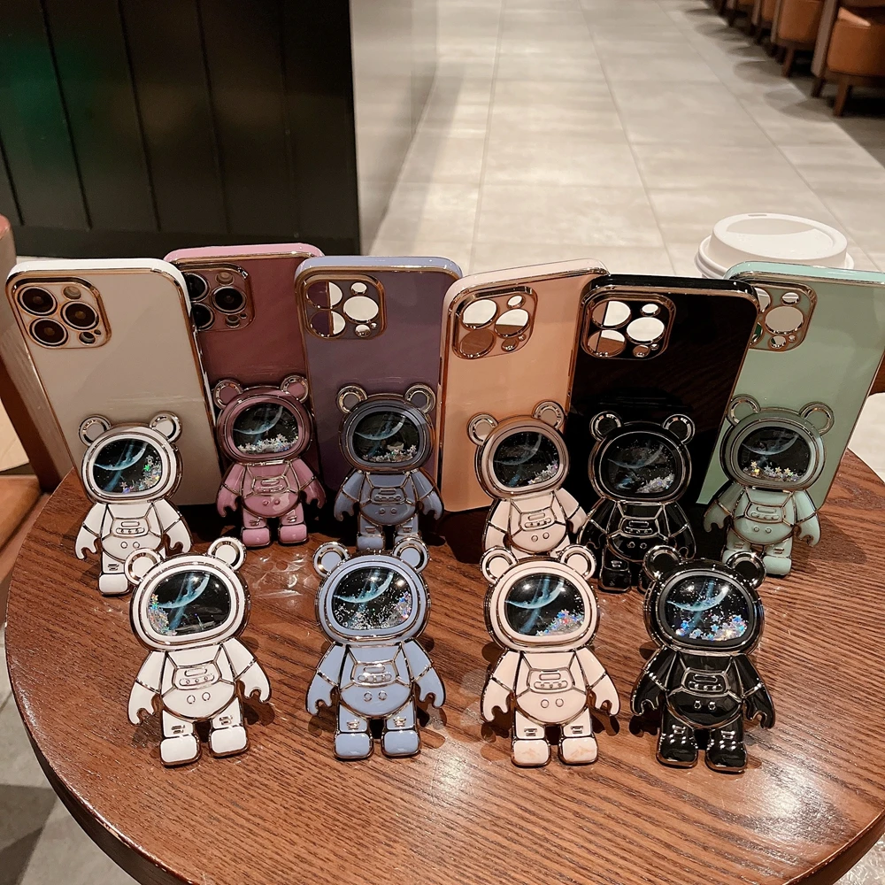 Quicksand Astronaut Bracket Phone Case for iPhone 14 Pro 11 12 13 Pro Max Mini 7 8 Plus SE XR Xs Max Glitter Bear 3D Stand Cover
Quicksand Astronaut Bracket Phone Case for iPhone 14 Pro 11 12 13 Pro Max Mini 7 8 Plus SE XR Xs Max Glitter Bear 3D Stand Cover