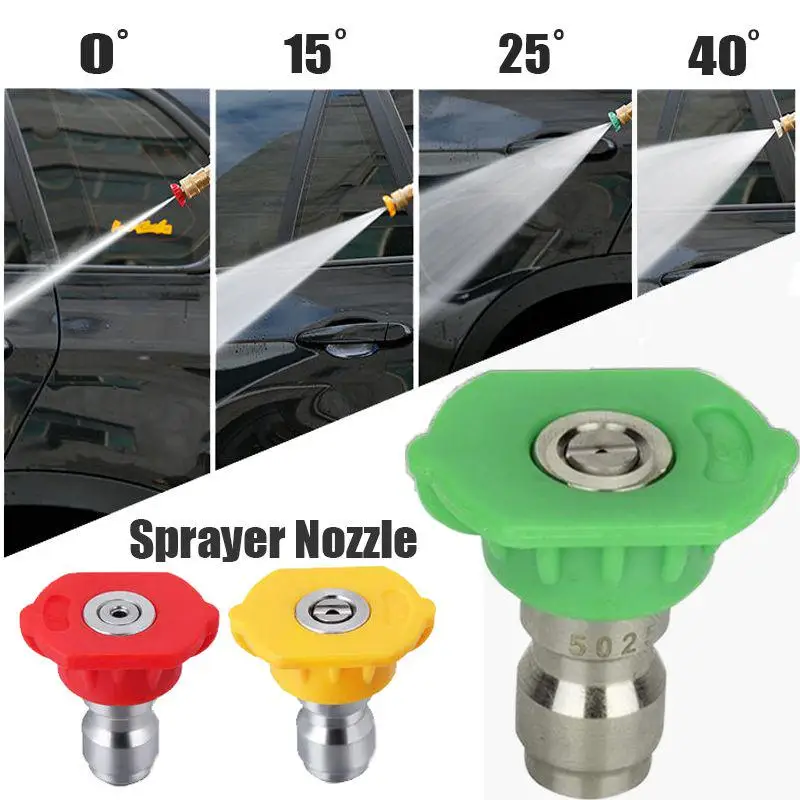 High Pressure Washer Sprayer Nozzle Car Washing Water Gun Nozzle Tip Fitting 0 15 25 40 Degree Water Jet Washing Car Accessories
High Pressure Washer Sprayer Nozzle Car Washing Water Gun Nozzle Tip Fitting 0 15 25 40 Degree Water Jet Washing Car Accessories